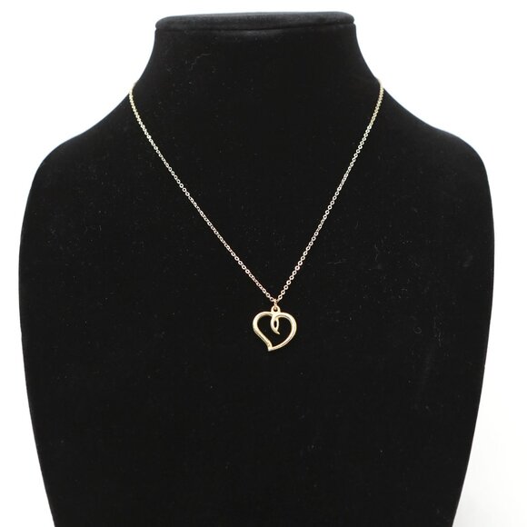 Delicate Gold Open Heart Pendant Necklace - Dainty Minimalist Love Jewelry Gift - Picture 6 of 9